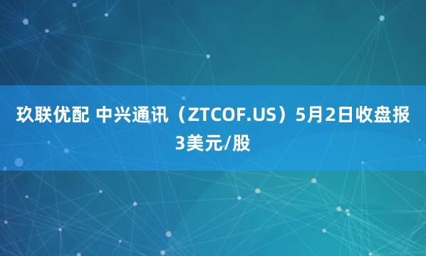 玖联优配 中兴通讯（ZTCOF.US）5月2日收盘报3美元/股